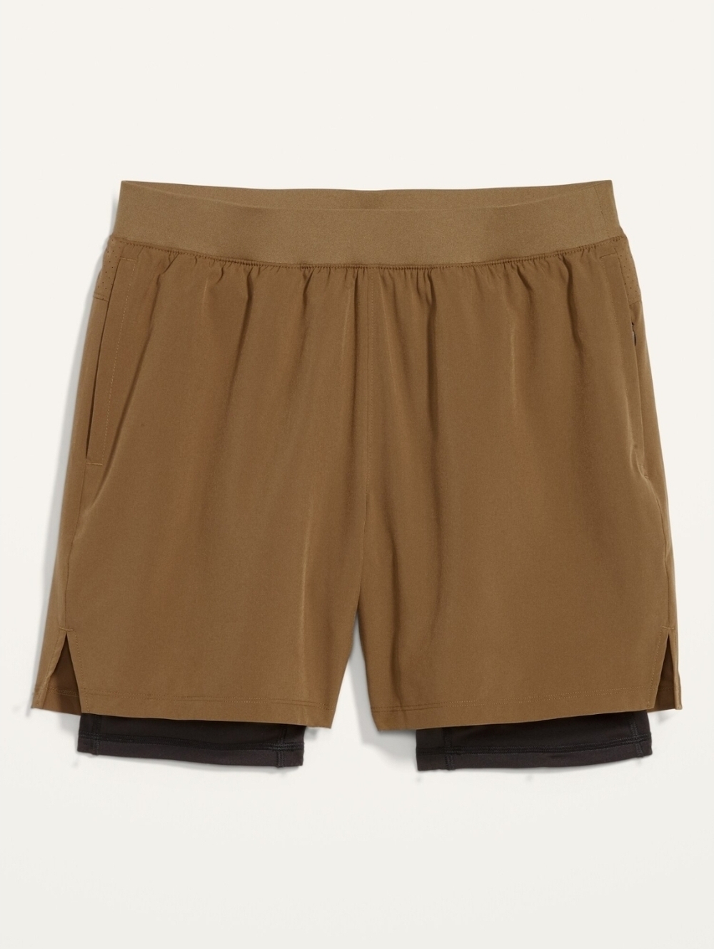 Men's Go 2-in-1 Workout Vintage Shorts + Base Layer - 7-inch inseam Brown